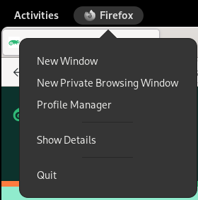 Application menu for Firefox Application menu for Firefox