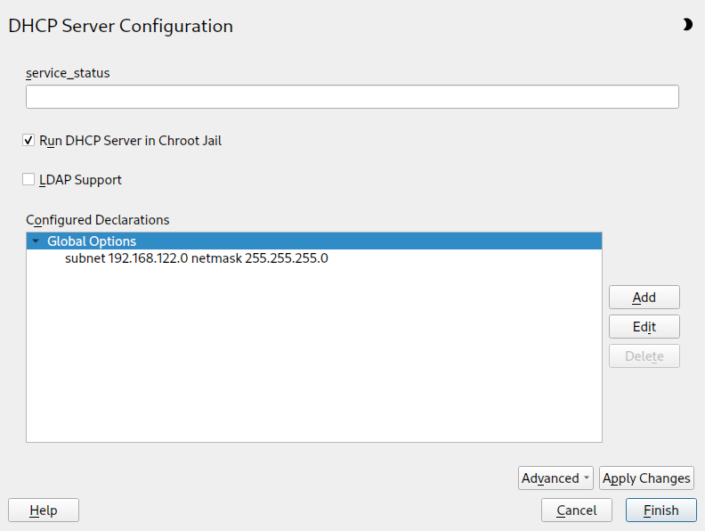 DHCP server: chroot jail and declarations DHCP server: chroot jail and declarations