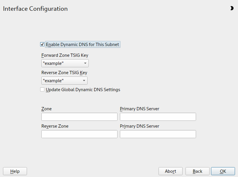 DHCP server: interface configuration for dynamic DNS DHCP server: interface configuration for dynamic DNS