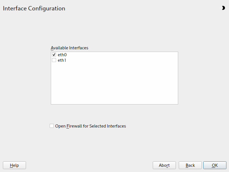 DHCP server: network interface and firewall DHCP server: network interface and firewall