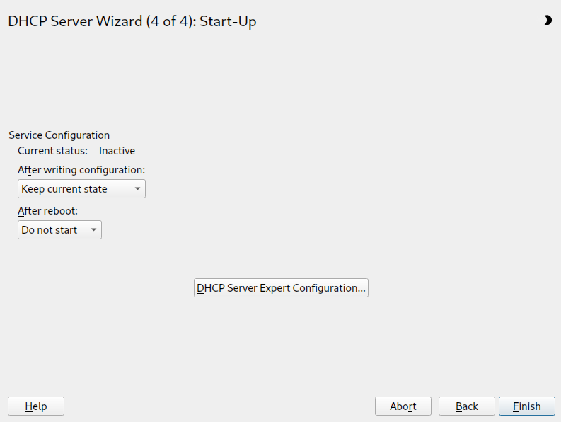DHCP server: start-up DHCP server: start-up