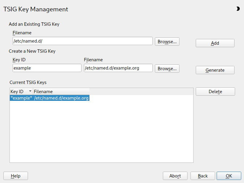 DHCP server: TSIG configuration DHCP server: TSIG configuration