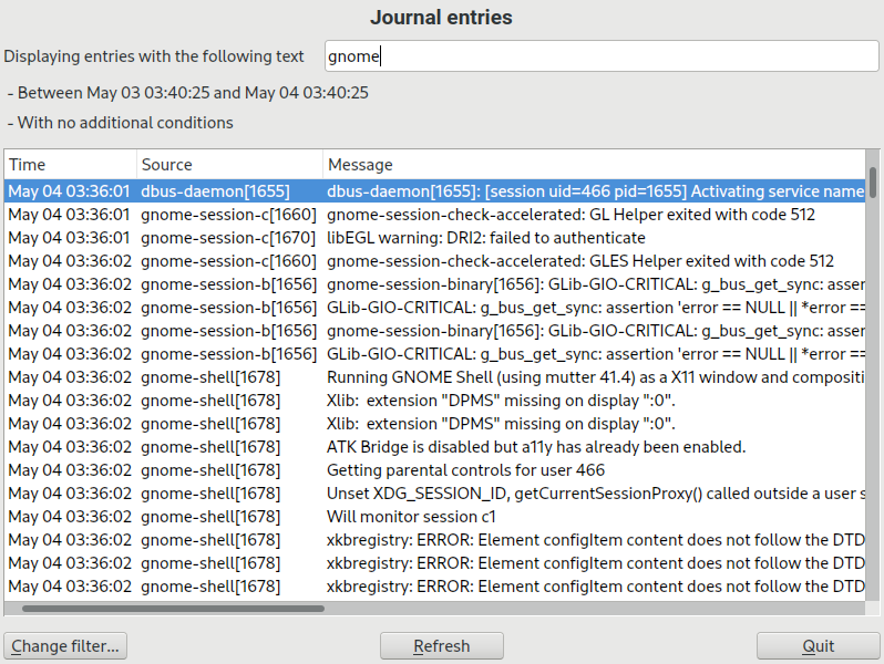 YaST systemd journal YaST systemd journal