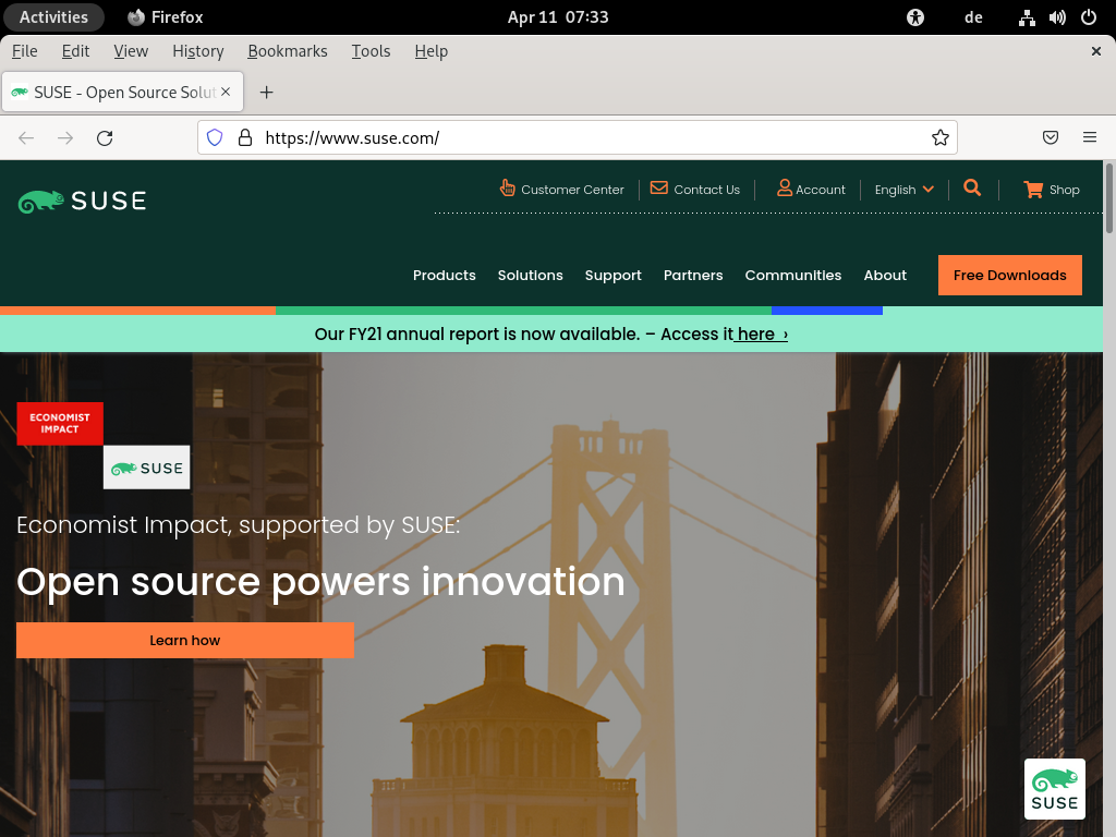 The browser window of Firefox The browser window of Firefox