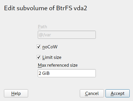 Setting quota for a subvolume Setting quota for a subvolume