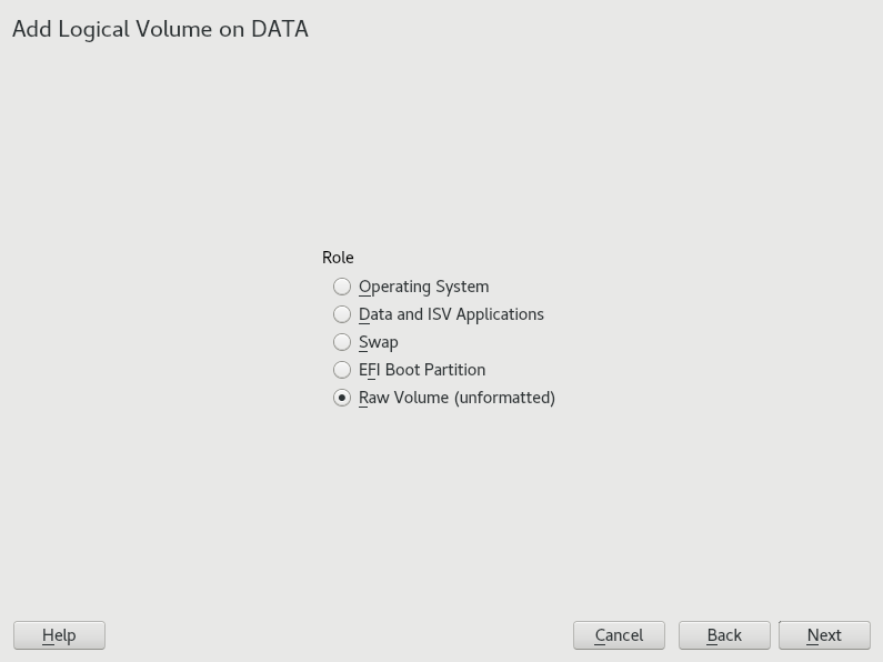 #1: Setting up a logical volume #1: Setting up a logical volume