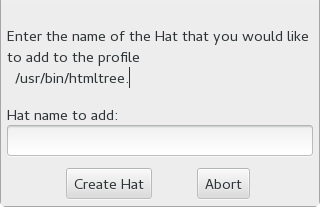 enter subprofile name in popup window enter subprofile name in popup window