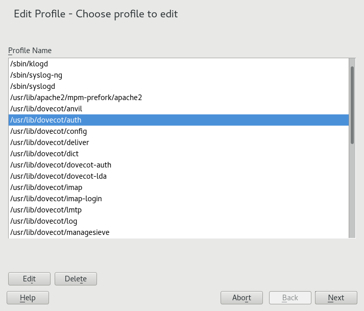 Choose the profile to edit Choose the profile to edit