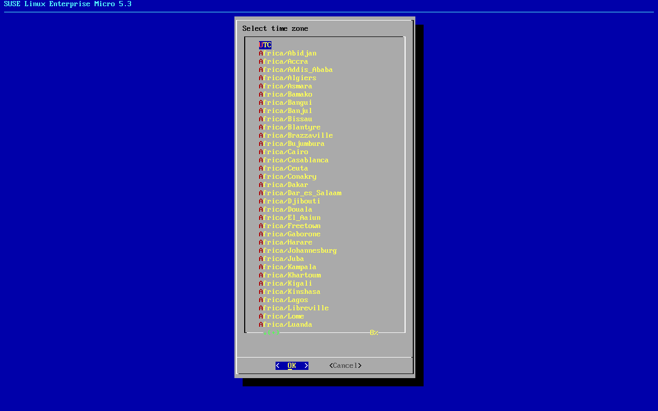 jeos time zone selection jeos time zone selection