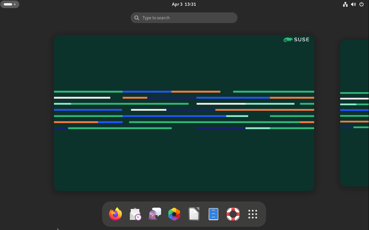 Activities overview in the GNOME desktop Activities overview in the GNOME desktop