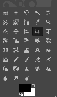 The GIMP Toolbox on GNOME, featuring a set of tools for image editing The GIMP Toolbox on GNOME, featuring a set of tools for image editing
