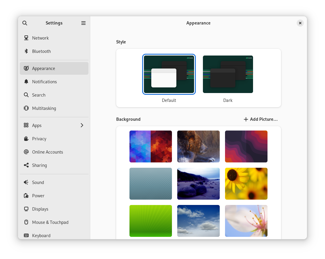 Change Background dialog showing options to customize desktop and lock screen appearances Change Background dialog showing options to customize desktop and lock screen appearances