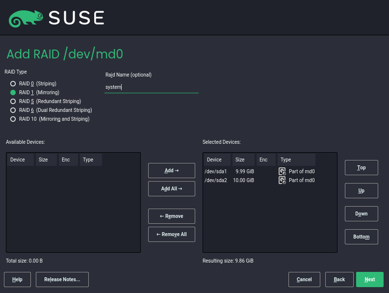 #1: Setting up the system with a software RAID device for the root (/) partition #1: Setting up the system with a software RAID device for the root (/) partition