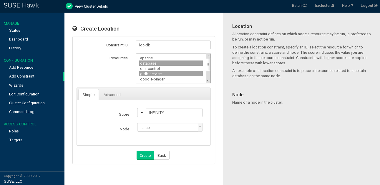 Hawk2—Location Constraint Hawk2—Location Constraint