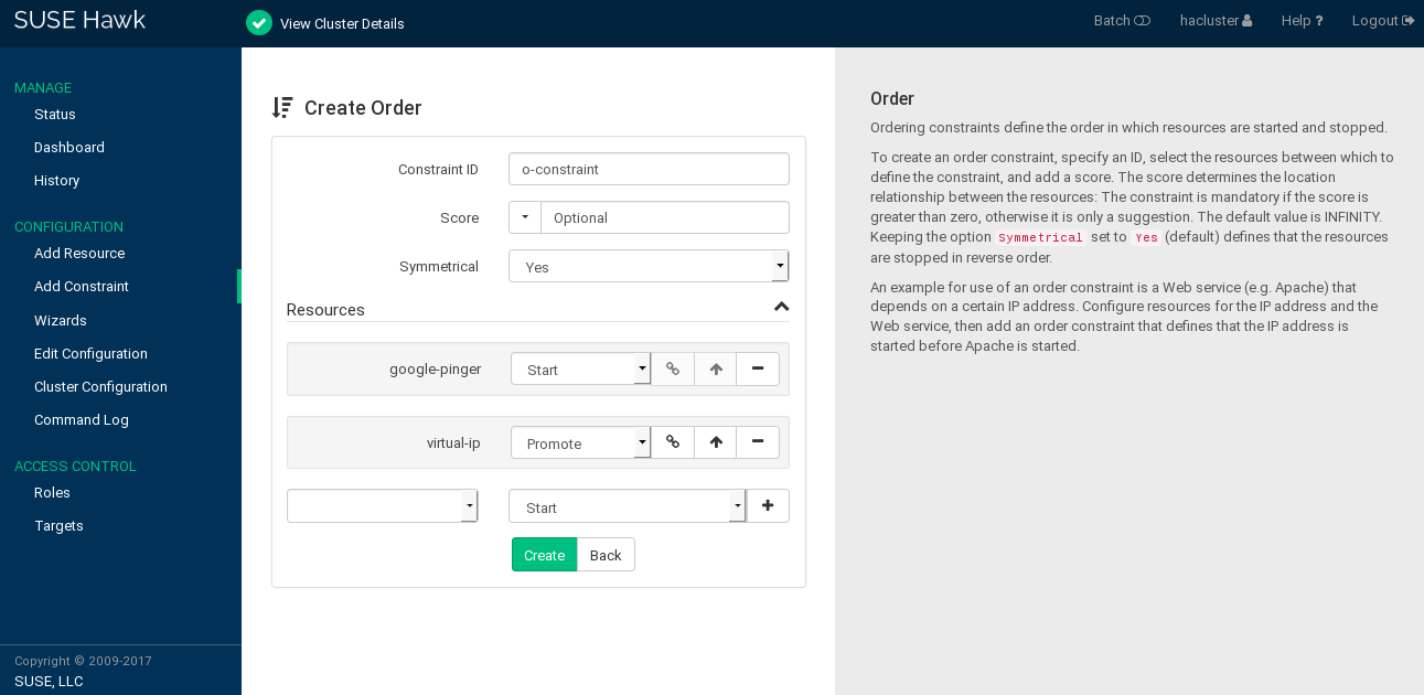 Hawk2—Order Constraint Hawk2—Order Constraint