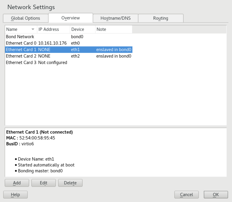 #1: Configuring Hotplugging of Bonding Slaves with YaST #1: Configuring Hotplugging of Bonding Slaves with YaST