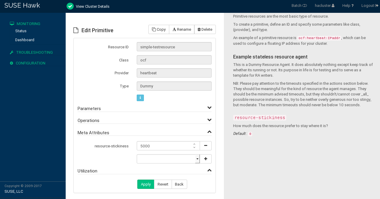 #1: Specifying resource stickiness #1: Specifying resource stickiness