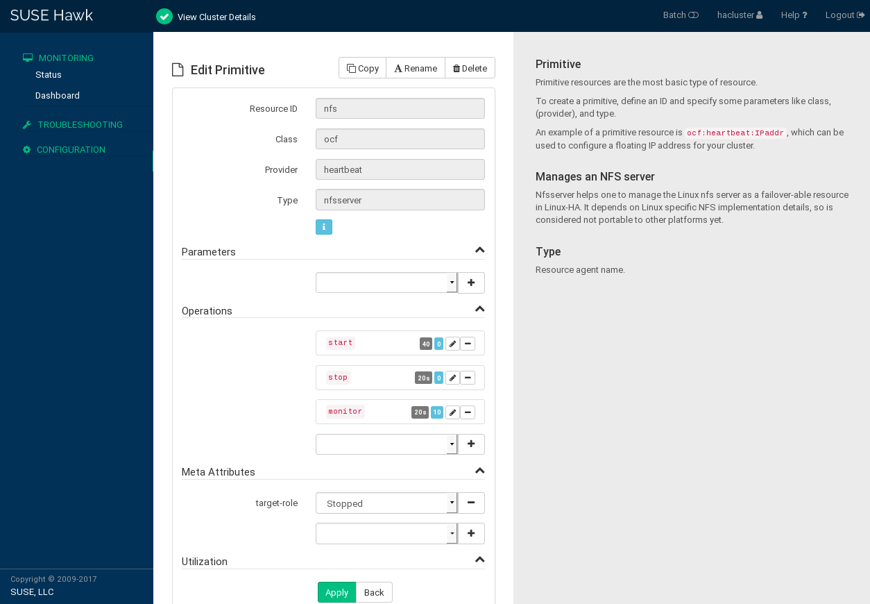 Hawk2—editing a primitive resource Hawk2—editing a primitive resource