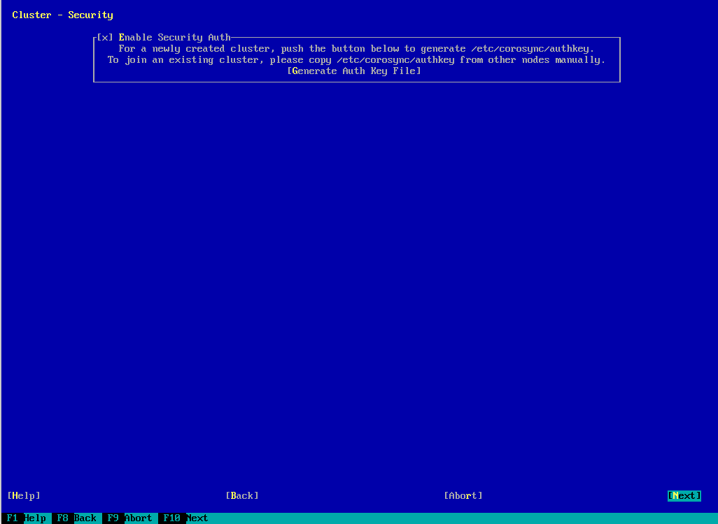 YaST Cluster—security YaST Cluster—security