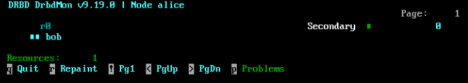 Showing a good connection by drbdmon Showing a good connection by drbdmon