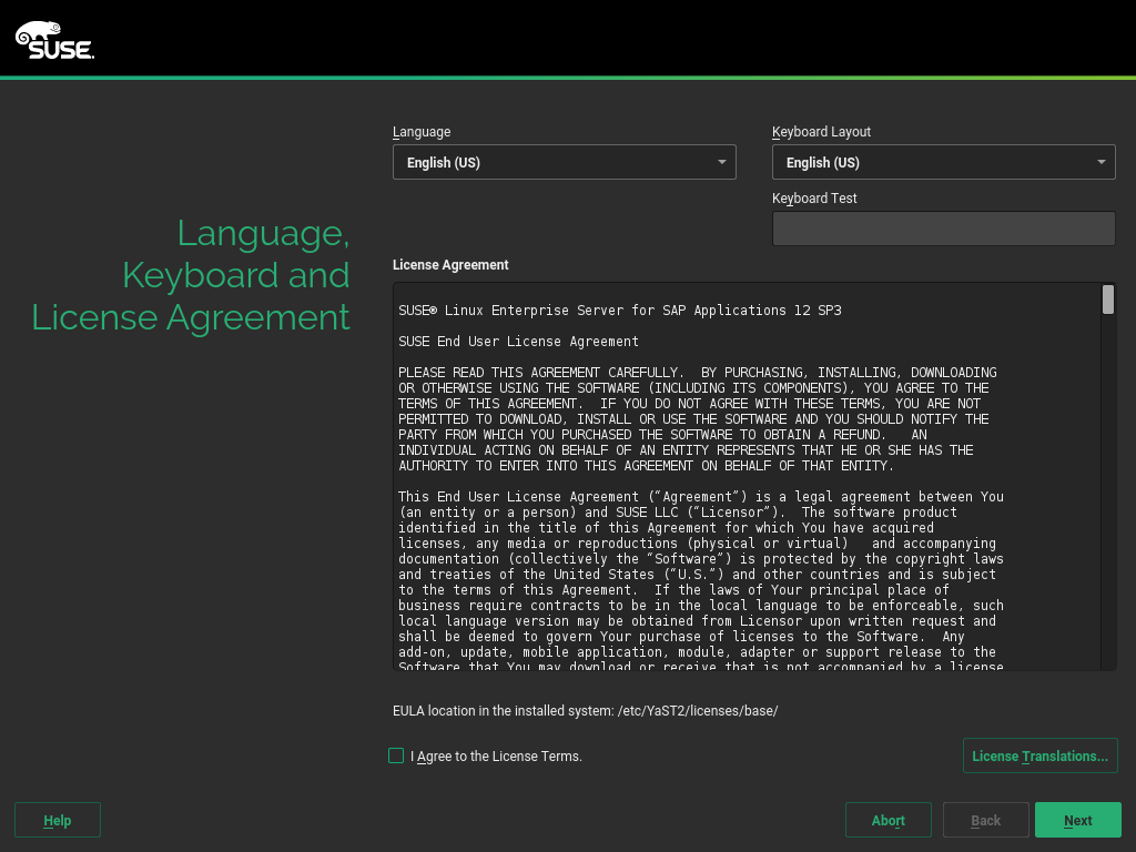 Language, Keyboard and License Agreement Language, Keyboard and License Agreement