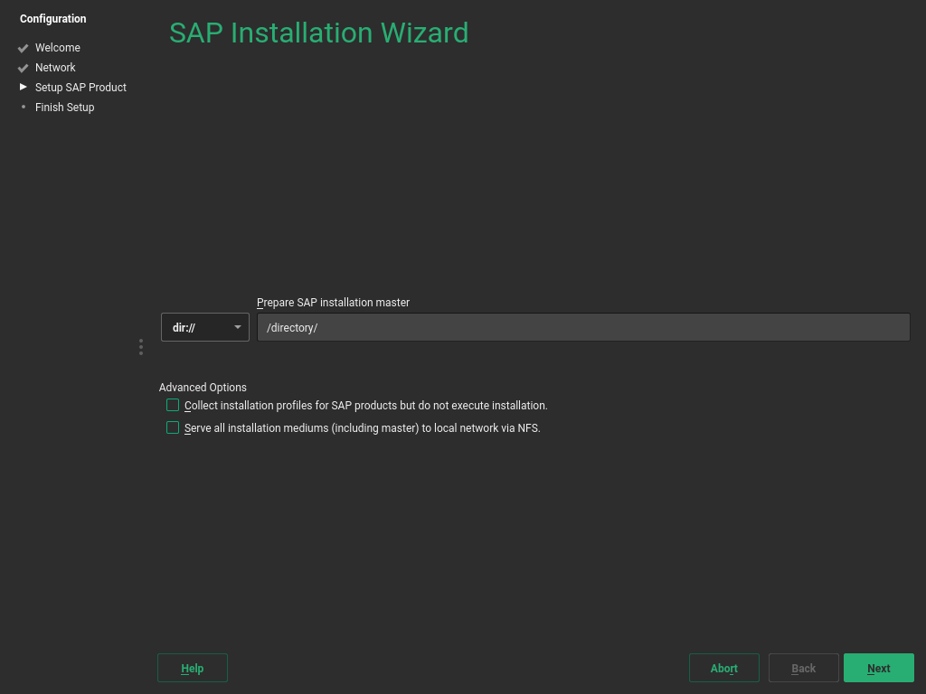 Location of SAP installation master Location of SAP installation master