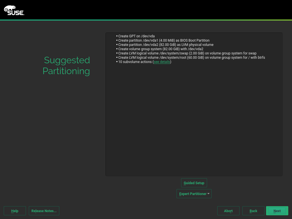 Suggested partitioning Suggested partitioning