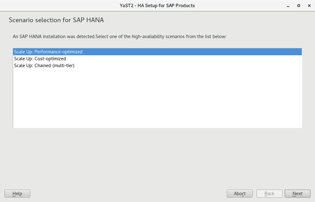 Screenshot of replication scenario selection Screenshot of replication scenario selection